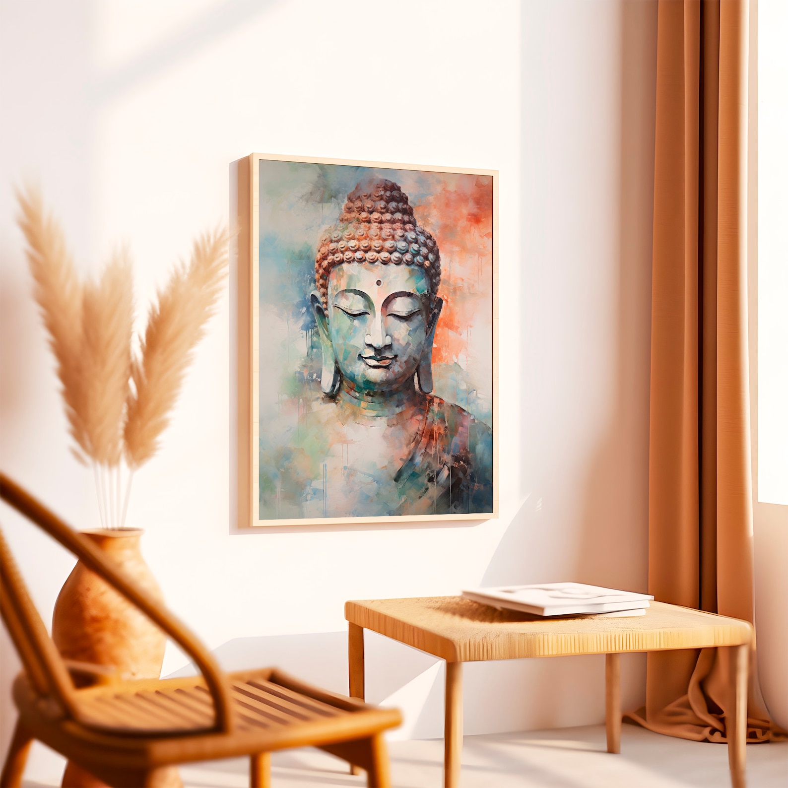 Buddha Wall Art, Buddha Print, Wall Decor Over the Bed, Watercolor ...