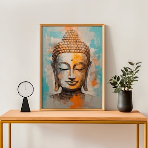 Art mural de Bouddha, impression de Bouddha, décoration murale au-dessus du lit, peinture à l&#39;aquarelle, décoration murale de Bouddha, impression de méditation, téléchargement numérique, bouddhisme
