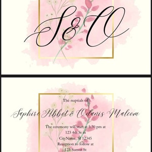 Simplistic minimalist wedding invitation