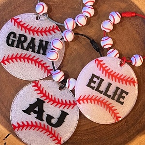 Baseball Personalisierte Acryl Schlüsselanhänger | Taschenanhänger | Taschenanhänger | Baseball Anhänger