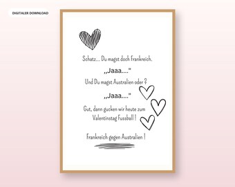Funny football poster for Valentine's Day – A4 PDF