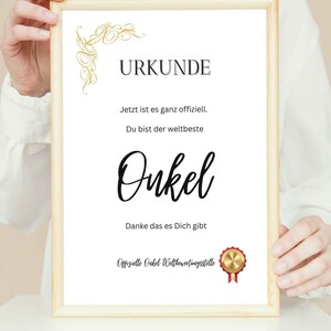 Certificate - World&#39;s Best Uncle