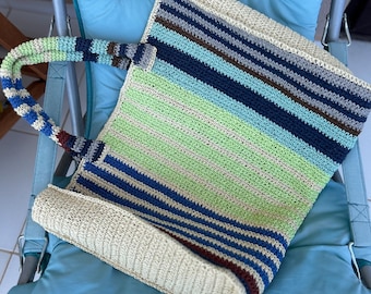 Crochet Raffia Beach Bag, Summer Shoulder Bag, Tote Bag, Jute Bag, Straw Bag, Colorful Large Bag, Gift for Mom, Oversize Slouchy Wicker Bag