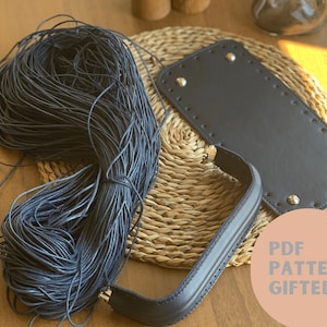 DIY Crochet Cloud Bag Set: Vegan Leather Bottom, Clasp Frame, Yarn