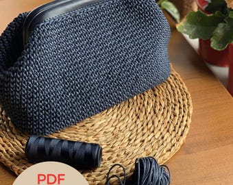 Crochet Bag Pattern, Cloud Bag Pattern, Crochet Pouch Pattern, PDF Format and Photoes, Handmade Bag, Straw Bag, Woman Bag, DIY Pattern
