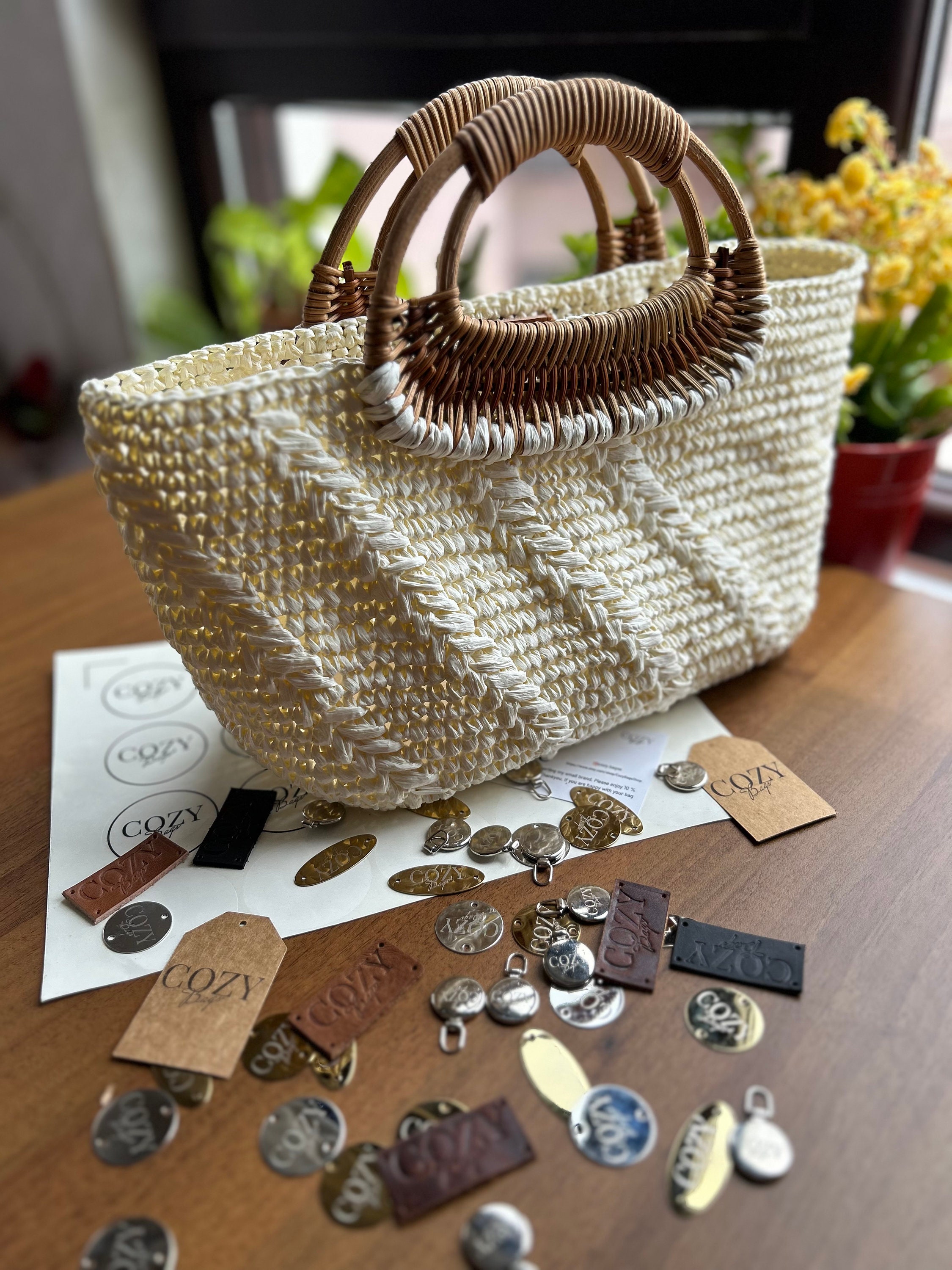 BACH AND BOUJEE Häkel Tasche Mit Schleife - Boho Umhängetasche Für Damen
