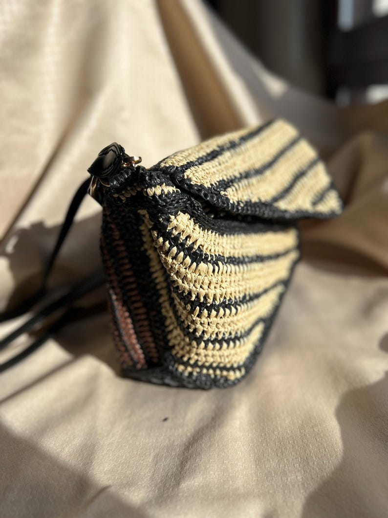 Poppy Crocheted Raffia Crossbody Bag main image 1