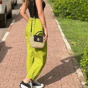 Raffia Tasche, 3 in 1 Tasche, Strohtasche, Häkeltasche, Schultertasche, Crossbody Bag, Geschenk für Mama, Sommertasche, Handtasche, Frauentasche, Geschenkidee,