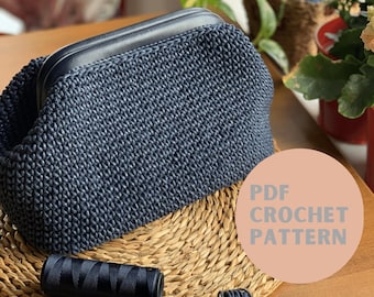 Crochet Bag Pattern, Cloud Bag Pattern, Crochet Pouch Pattern, PDF Format and Photoes, Handmade Bag, Straw Bag, Woman Bag, DIY Pattern,