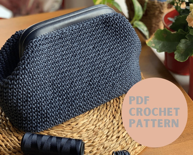 Crochet Bag Pattern, Cloud Bag Pattern, Crochet Pouch Pattern, PDF Format and Photoes, Handmade Bag, Straw Bag, Woman Bag, DIY Pattern, image 1