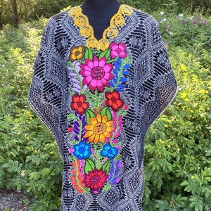 Beutiful Mexican Poncho/Gaban with Embroidered Floral Design