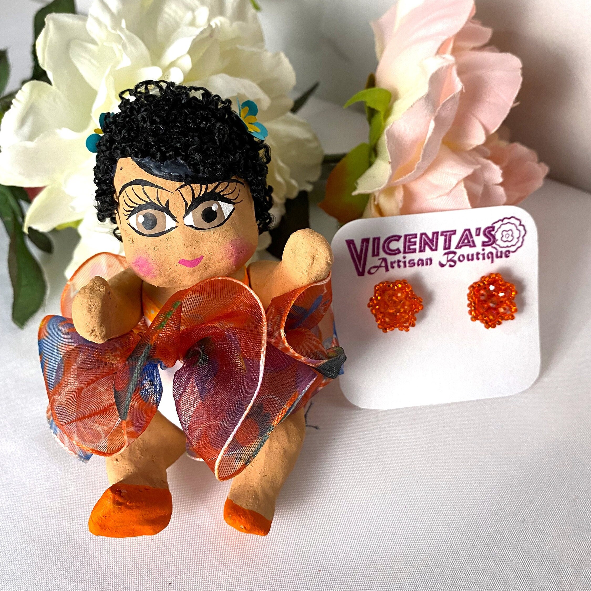貴重 パピエマシェ ペーパー ドール 人形 メキシコ 民芸品 置物