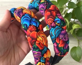 Hand-Made / Mexican Tehuana Fabric Braided Headband