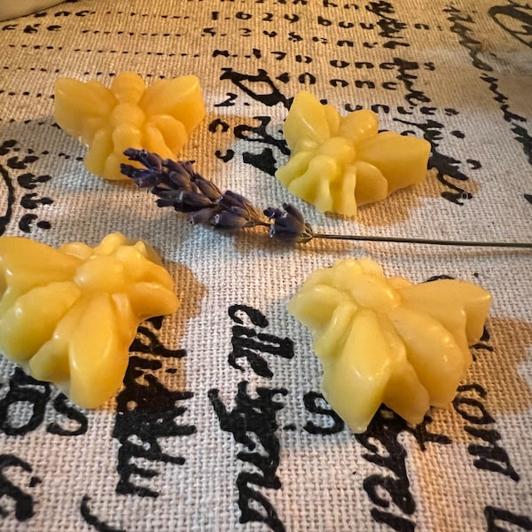 Beeswax Small Bees - Perfect for Sewing/Quilting/Felting Wax or Tart Wax Melter- 3 Bees