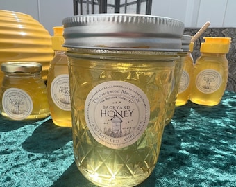 Miel cruda de flores silvestres – Estado de Nueva York, frasco de vidrio de 226 g