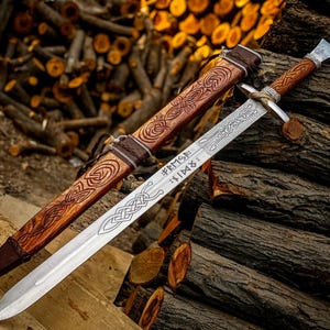 Unique Viking Sword, Hand Forged Custom Viking Sword, Medieval Viking Sword, Norse Sword With Custom Scabbard, Cosplay Sword, Christmas Gift