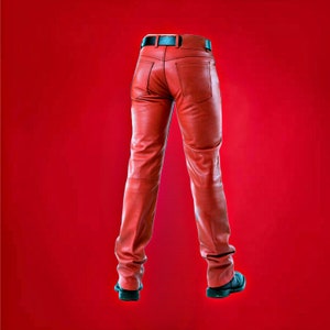 Red Leather Jeans