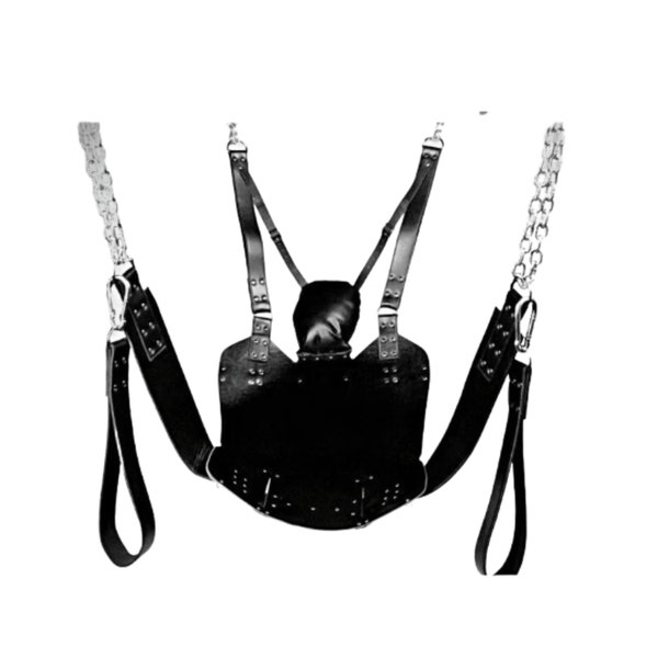 Original Leather Swing with Stirrups Bondage BDSM Suspend able for Adult Play hammock