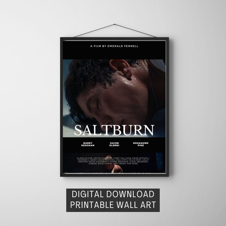 Saltburn Bath Tub Scene Movie Poster Digital Download, Printable Wall Art // for