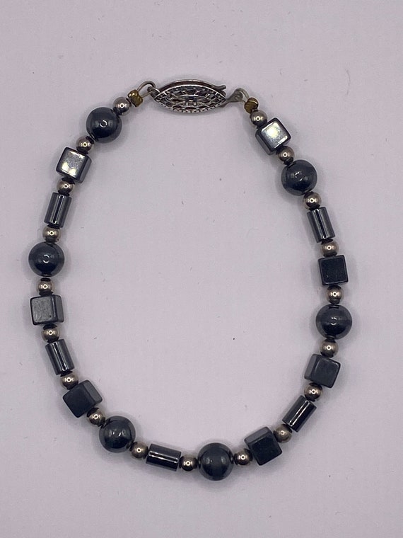 Hematite and silver bracelet