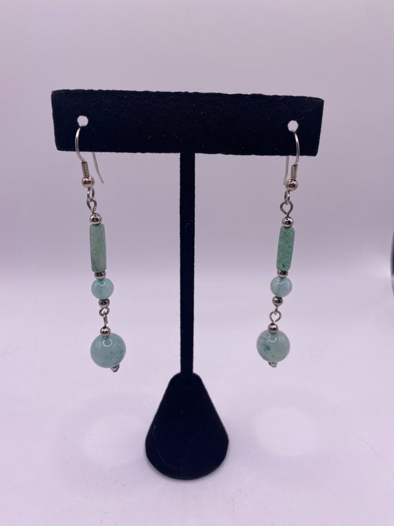 Aventurine and silver earrings - image 1