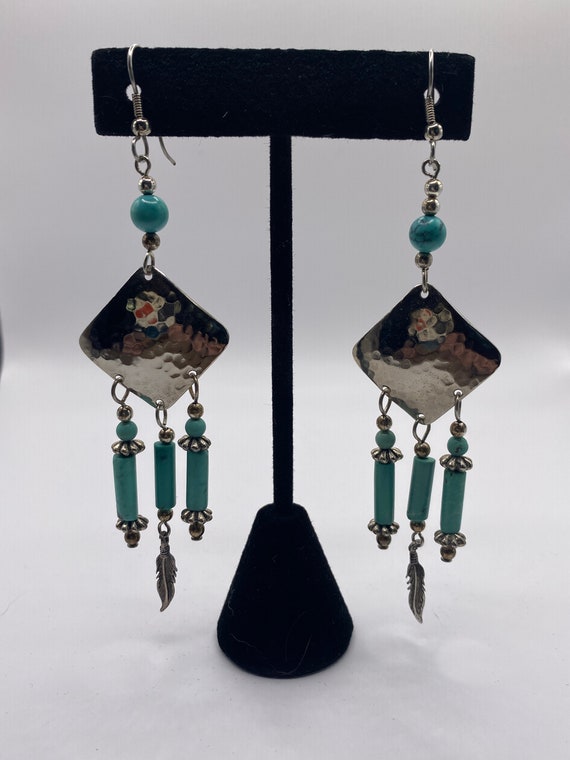 Turquoise and silver earrings