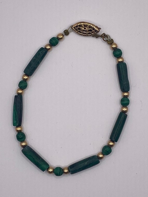 Malachite and gold bracelet