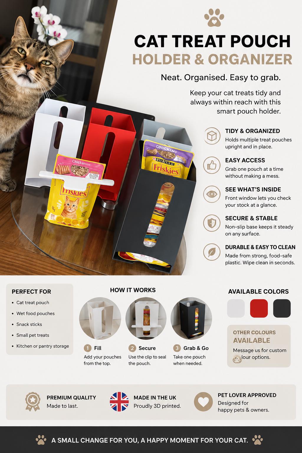 Pet Food Sachet Dispenser β Cat & Dog Pouch Organizer