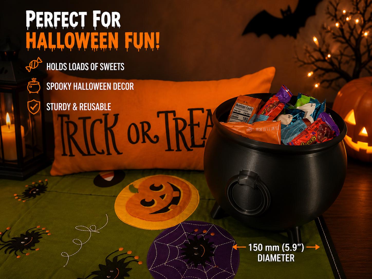 Large Witch Cauldron β Halloween Candy Bowl