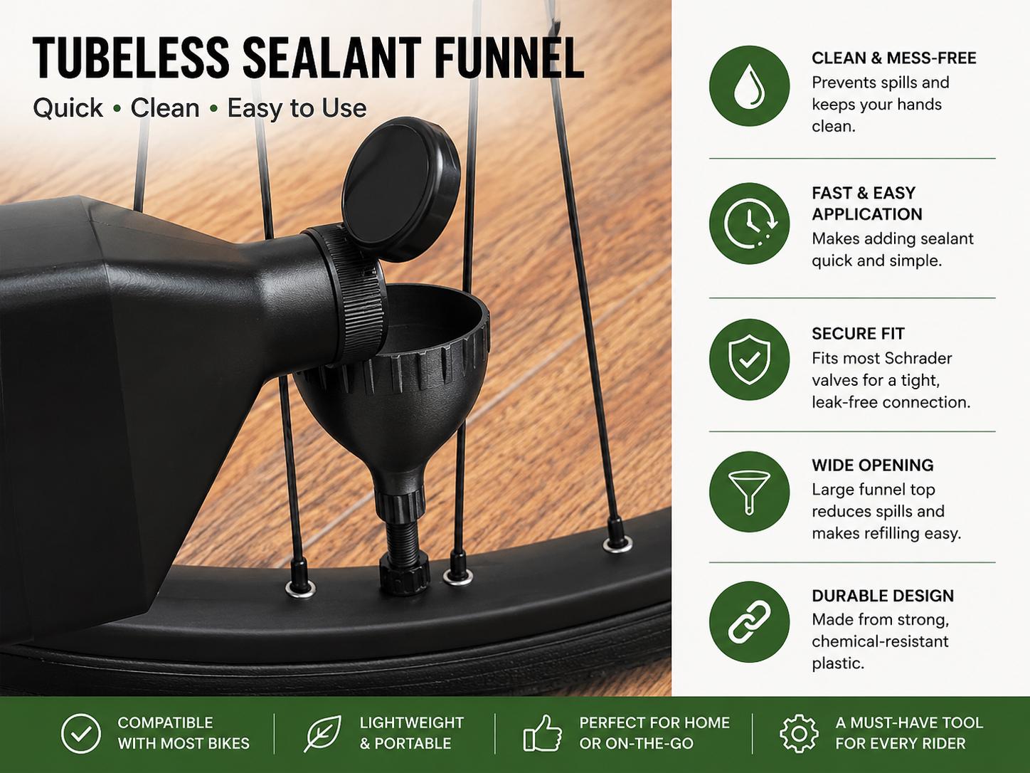 Tubeless Sealant Funnel β Bike Tyre Sealant Filling Tool
