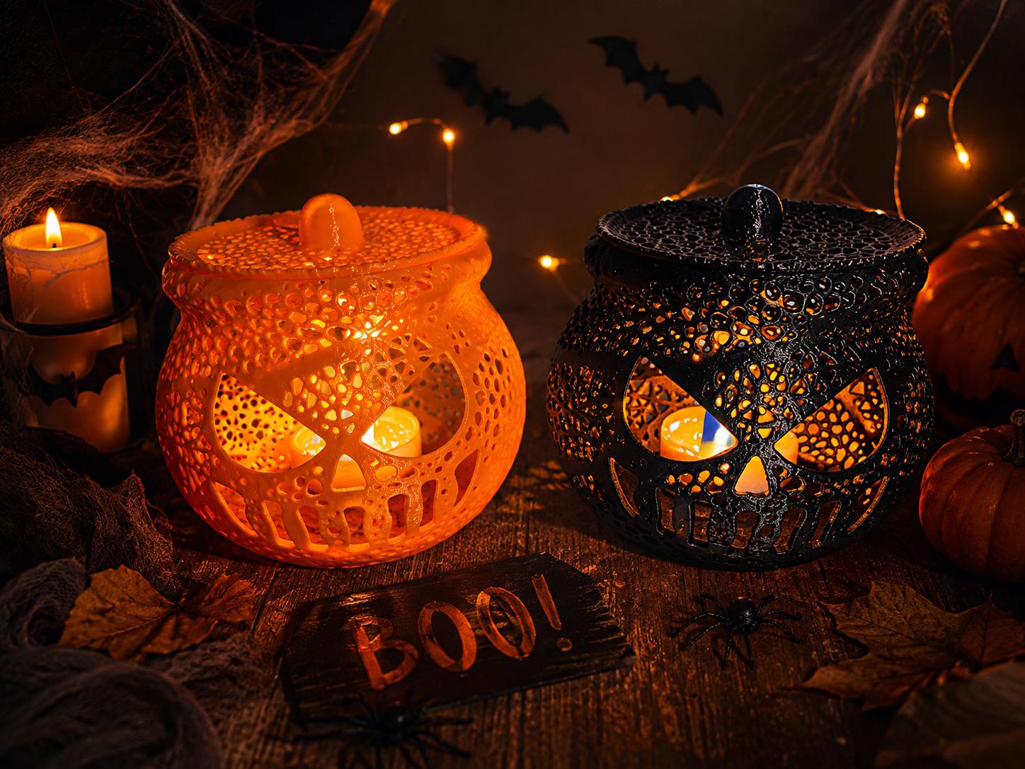 Cauldron Light β Halloween LED Tea Light Holder
