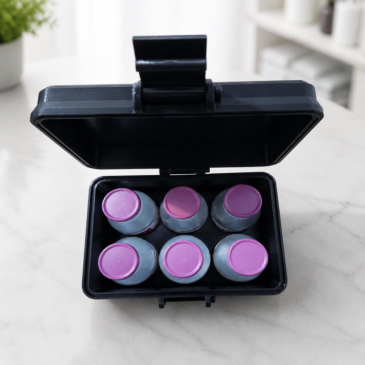 30mL Vial Storage Case β Holds 6 Bottles