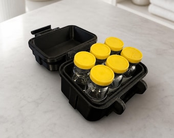 6x 3mL Vial Case, Small Vial Storage Box, Travel Organizer