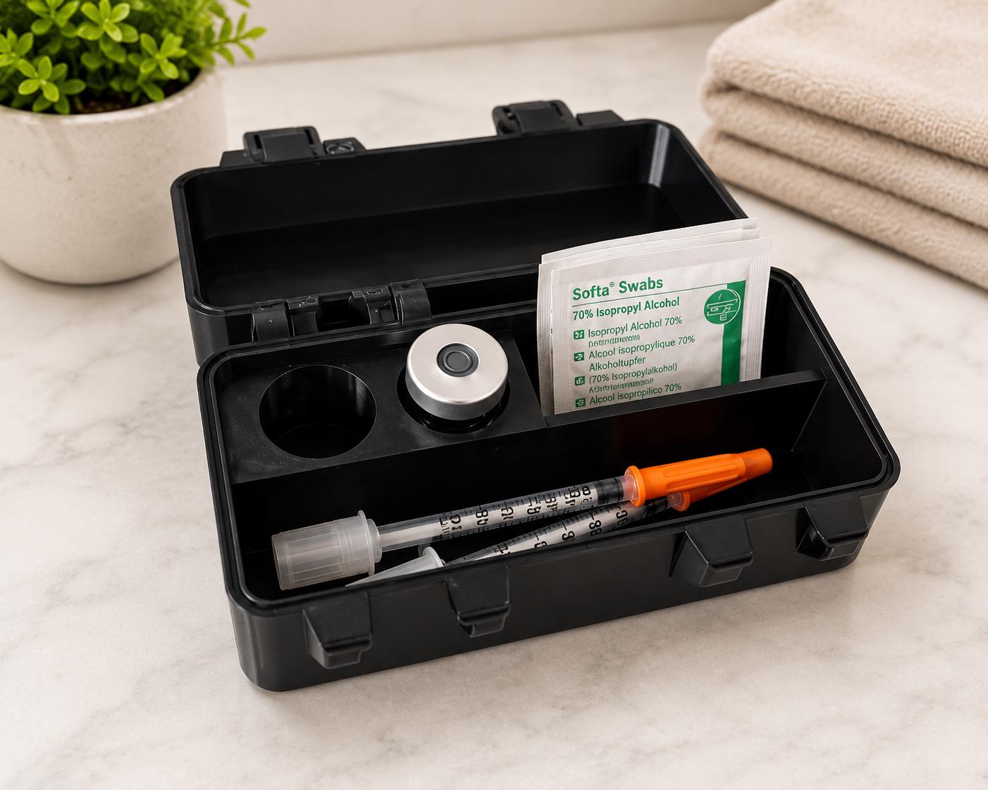 Compact Snaplock Storage Box for Insulin Pens, Peptides & Travel Supplies
