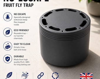 Escape Proof Fruit Fly Trap, Kitchen Gnat Catcher for Vinegar Bait