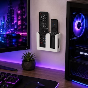 Support mural pour télécommandes, double rangement pour télécommandes TV et multimédia
