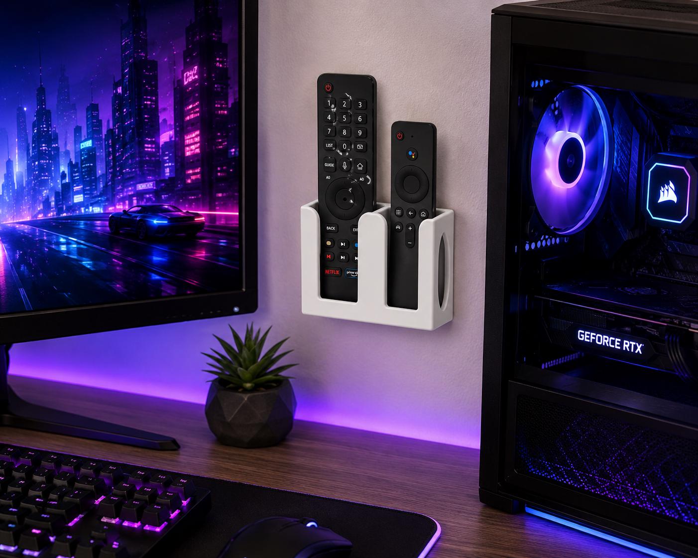 Wall Mount Remote Control Holder β Double Remote Storage