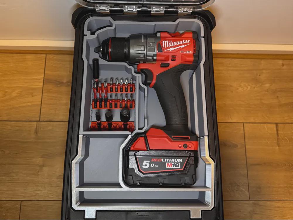 Milwaukee Packout M18 Drill Inlay β Custom Tool Insert