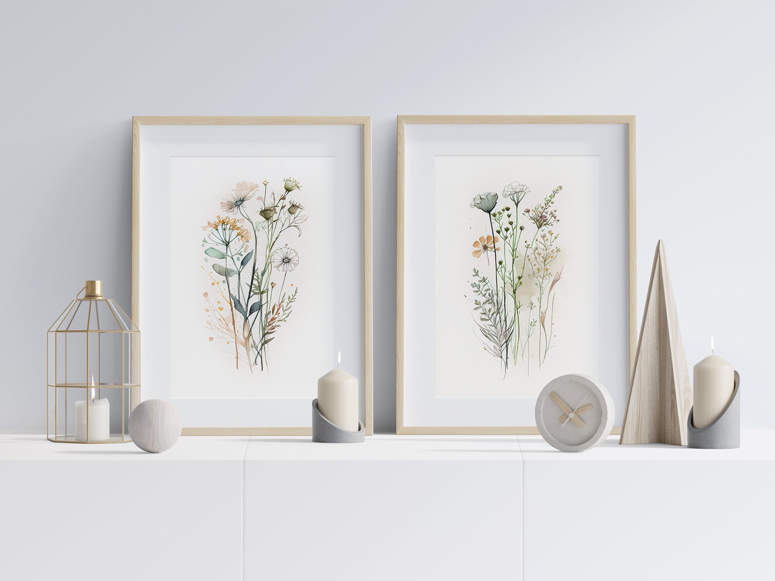Watercolor Botanical Print Set of 2, Floral Printable Art, Gallery Wall ...