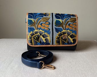 Boho Crossbody Bag, Embroidered, Artisan Made