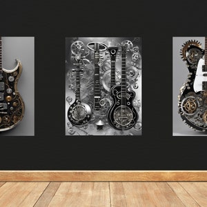 Steampunk Guitars set of 3 Printables