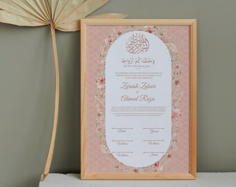 Nikkah Contract Template, Printable Nikkah Contract, Editable Nikkah nama, Muslim Wedding Certificate,Digital Download. NN35