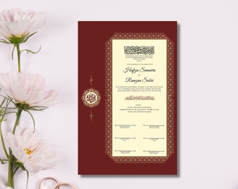 Luxury Muslim NIkkah Certificate. NN111