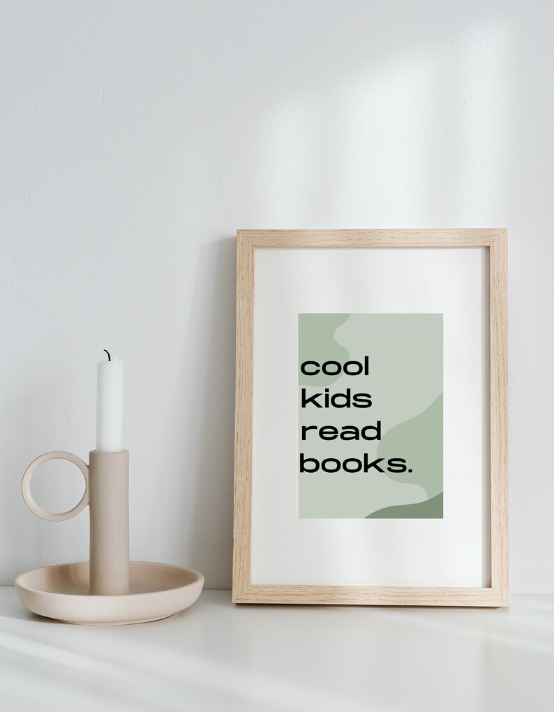 Cool Kids Read Books Printable Kids Reading Book Playroom Etsy