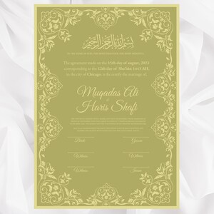 Nikkah-Zertifikat, Nikkah Islamische Heiratsurkunde, Printable, Bearbeitbarer Name Nikkah, Digital Download. NN49