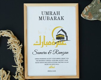 Personalized Umrah Mubarak Template,  Umrah Gift, Digital Print , Umrah Wishes, Editable Template, A2, A3, A4, A5, Pdf Template. 1