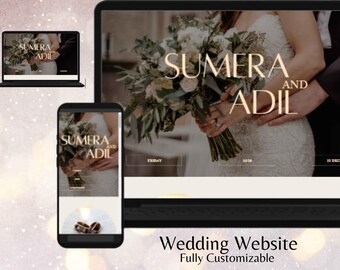 Editable Wedding Website Template, Online RSVP (Digital Download)