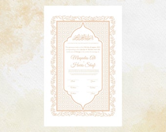 Luxury Nikkah Certificate | Nikkah Nama | Nikkah contract | Islamic marriage contract | Template | Digital Download. 58