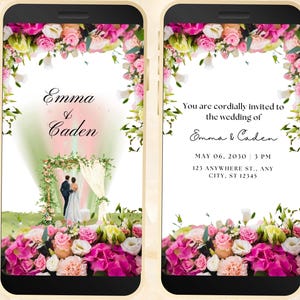 Pink Wedding Video Invitation template, Animated Wedding invitation, Animated Wedding Invitation Digital Invite, Video Save the Date. WEIB31