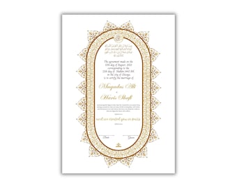 Premium Nikkah Contract | Custom Nikkah Nama | Islamic Wedding Contract | Personalized | Digital Printable Nikkah Certificate. NN203